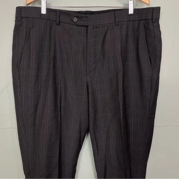 Brooks Brothers 1818 Regent Gray Charcoal Plaid Drago Wool Size 46/40 Suit Set